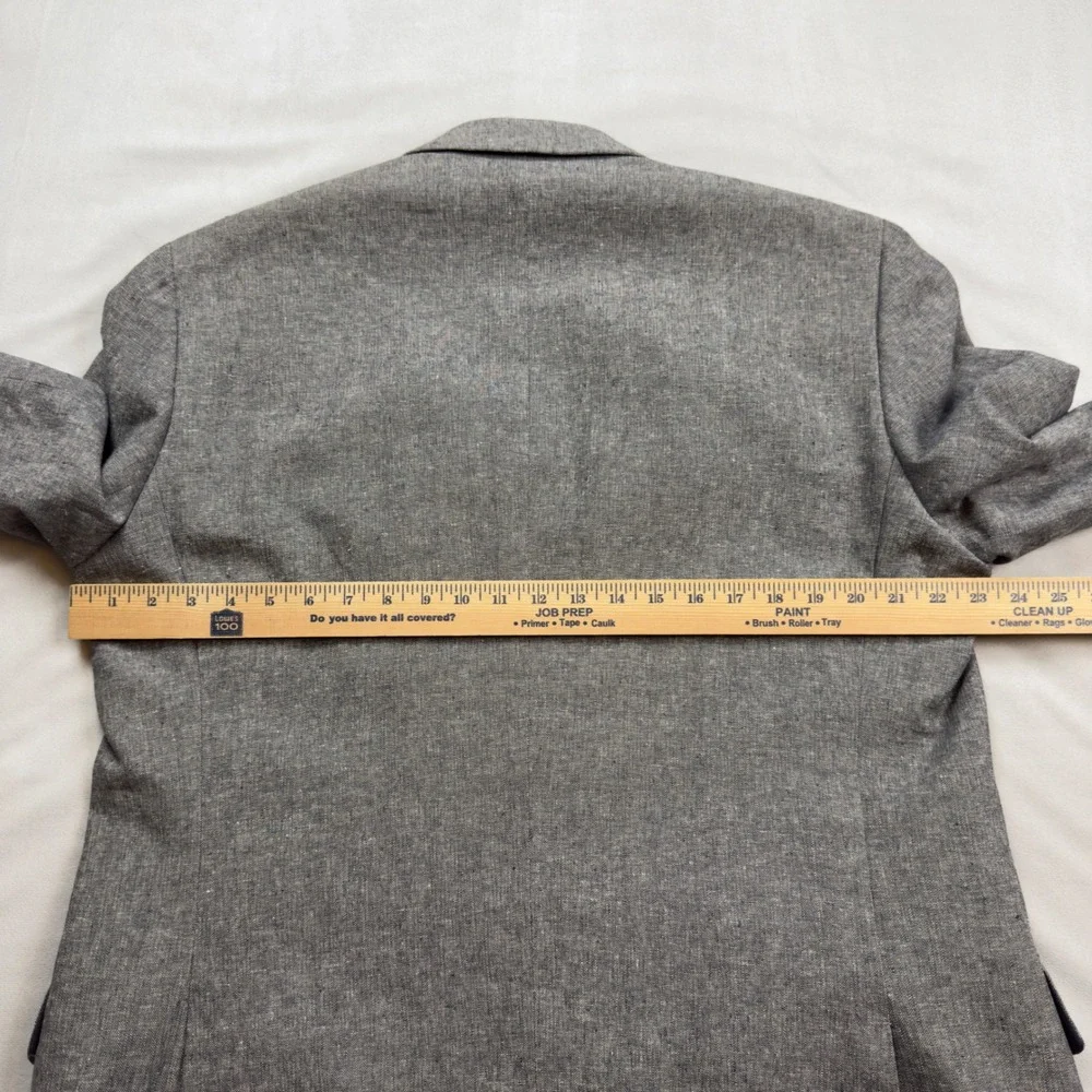 Stafford Signature‎ Grey Linen Cotton Blend Classic Fit Blazer Sport Coat 46 LNG
